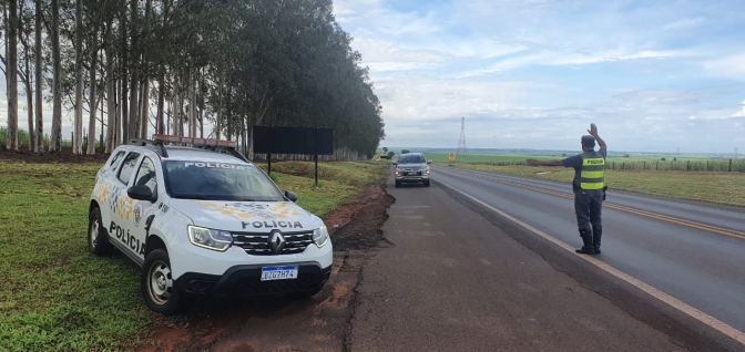 Polícia Rodoviária de Andradina faz Operação Impacto Natal na SP 563 em Nova Independência