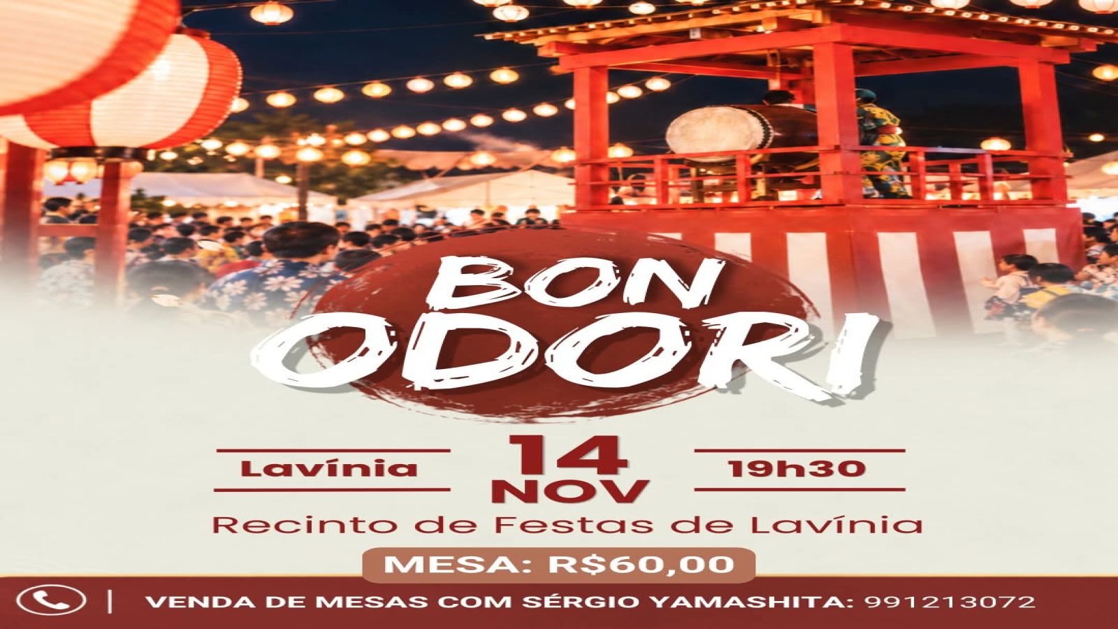 TRADICIONAL BON ODORI EM LAVÍNIA SERÁ REALIZADO EM NOVEMBRO 