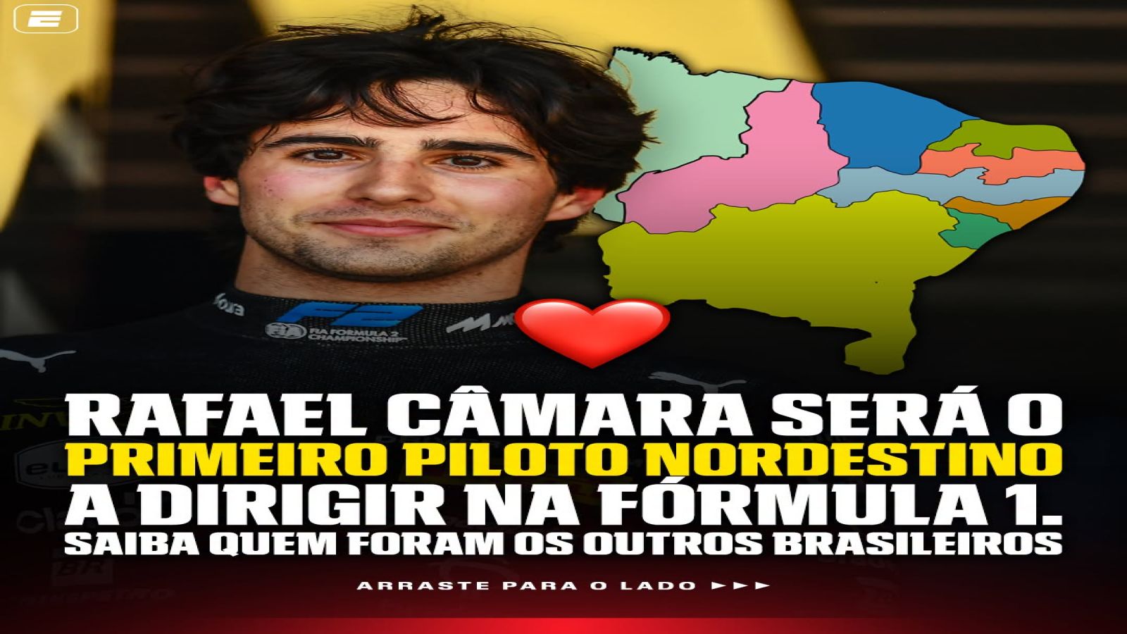 Rafa Câmara valoriza ser 1º nordestino a representar Brasil na F1: "Ver o apoio vai ser legal"