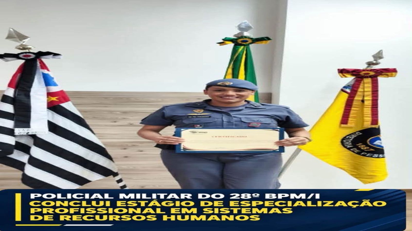 POLICIAL MILITAR DO 28º BPM/I  DE ANDRADINA CONCLUI ESTÁGIO DE ESPECIALIZAÇÃO PROFISSIONAL EM SISTEMAS DE RECURSOS HUMANOS
