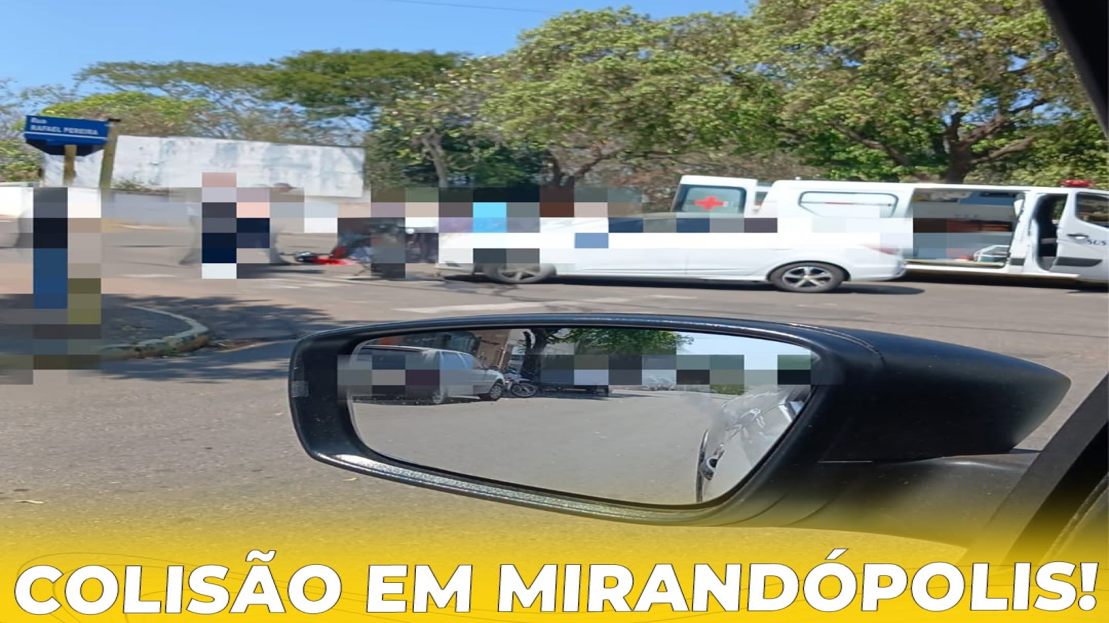 Carro e moto colidem na rua Rafael Pereira no centro de Mirandópolis